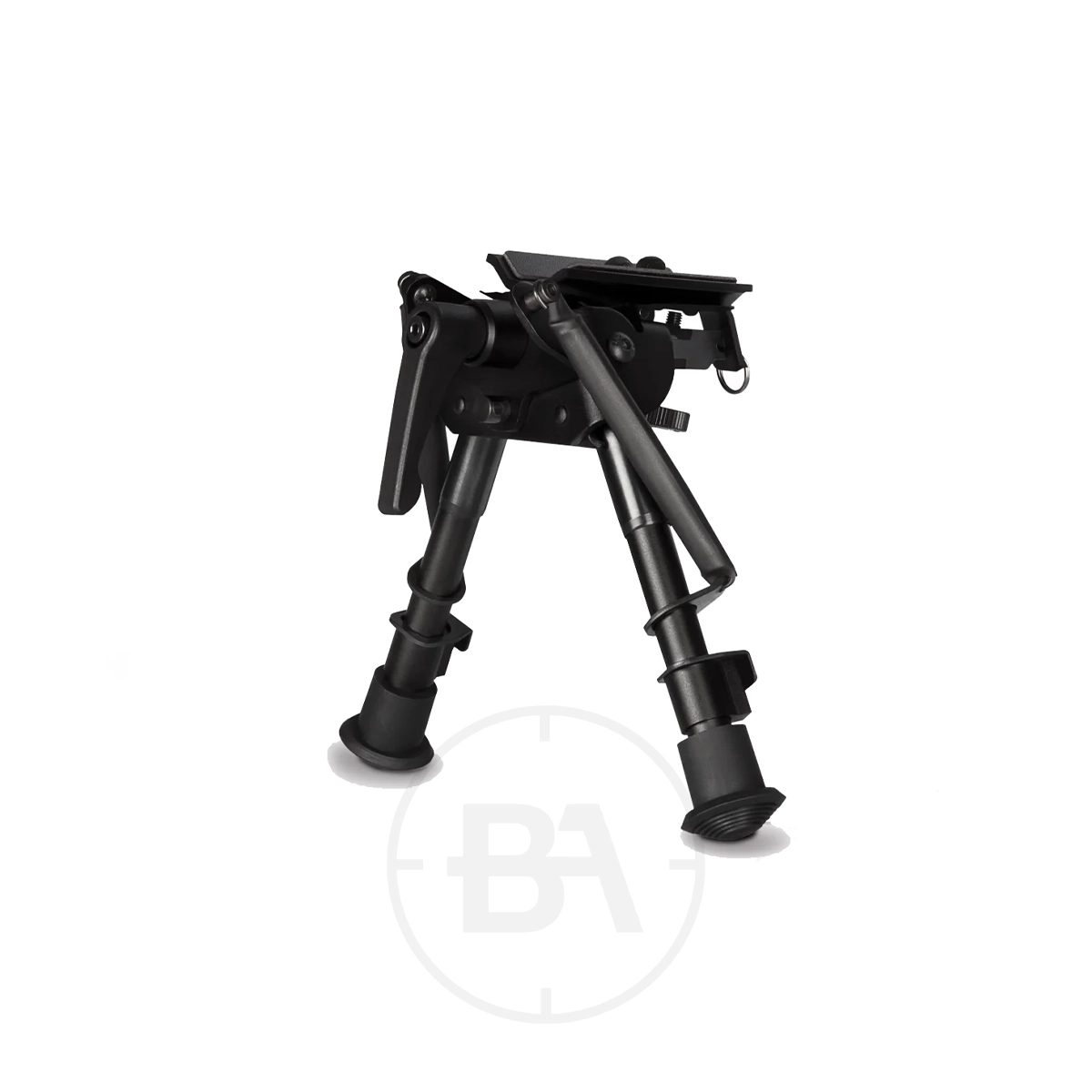 Hawke Bipod 6-9" - Tilt & Swivel 1 The Hawke Bipod 6-9" - Tilt & Swivel, featuring adjustable extendable legs, rubber feet, and a swivel design with mounting bracket, is shown against a white background.