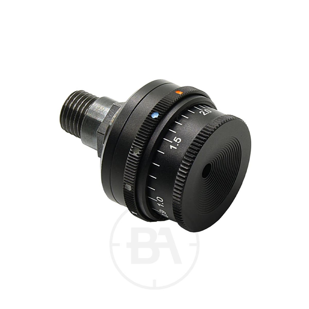 Gehmann 566 Rearsight Iris With 6 Colour Filter 1 Gehmann 566 Rearsight Iris with 6 Colour Filter—black metal adjustment knob with numbered markings and threading, isolated on a white background; ideal for precise camera or lens control.