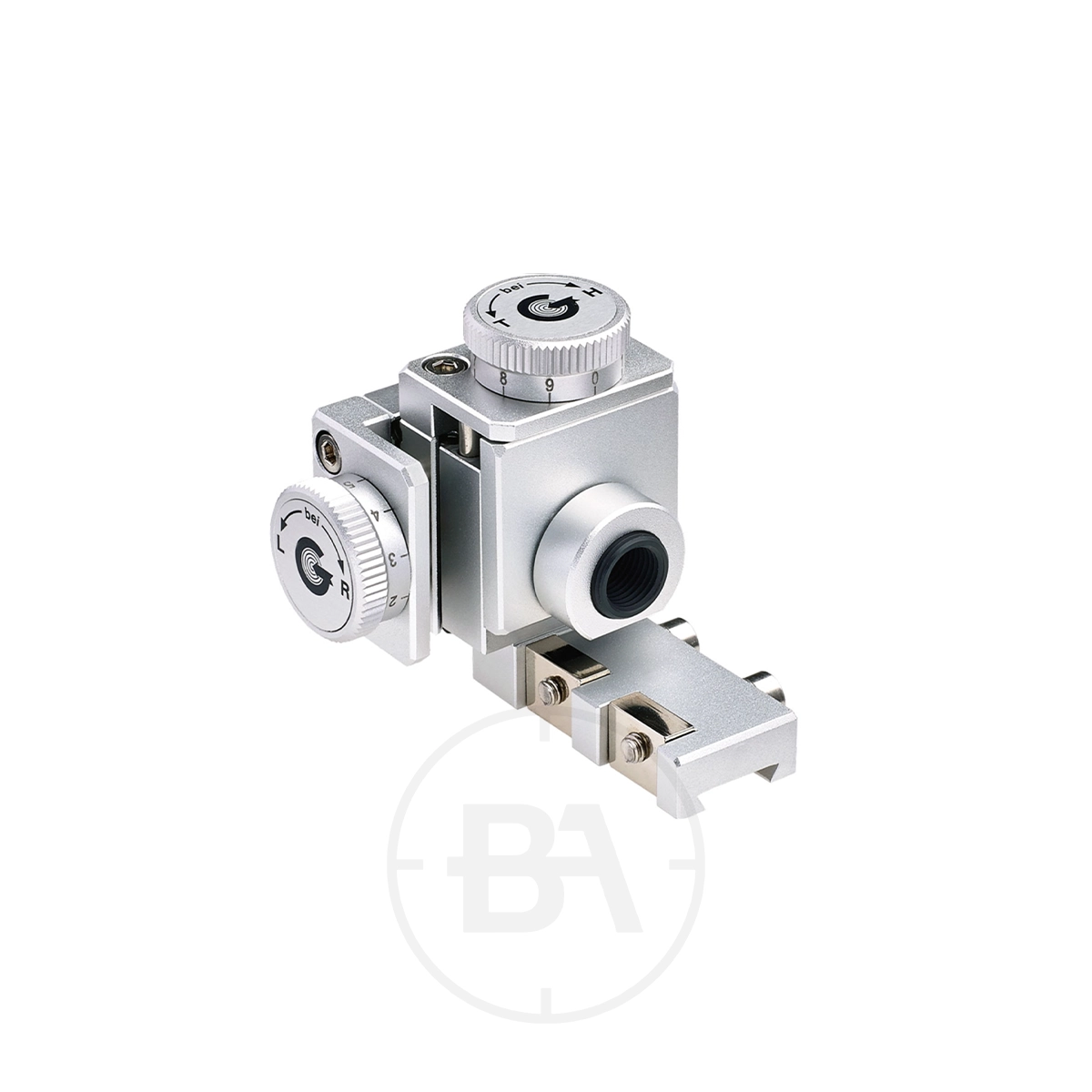 Gehmann 598S Precision Rearsight Dioptre 1 The Gehmann 598S Precision Rearsight Dioptre, a metallic optical instrument with adjustment dials and mounting brackets, is shown against a white background.