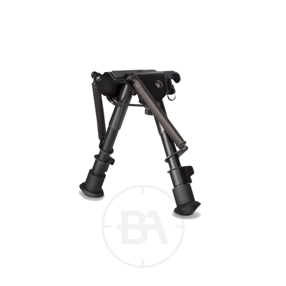 Hawke Bipod 6-9" - Fixed 1 Hawke Bipod 6-9" - Fixed, a black metal rifle bipod with adjustable legs and rubber feet, is shown against a white background.