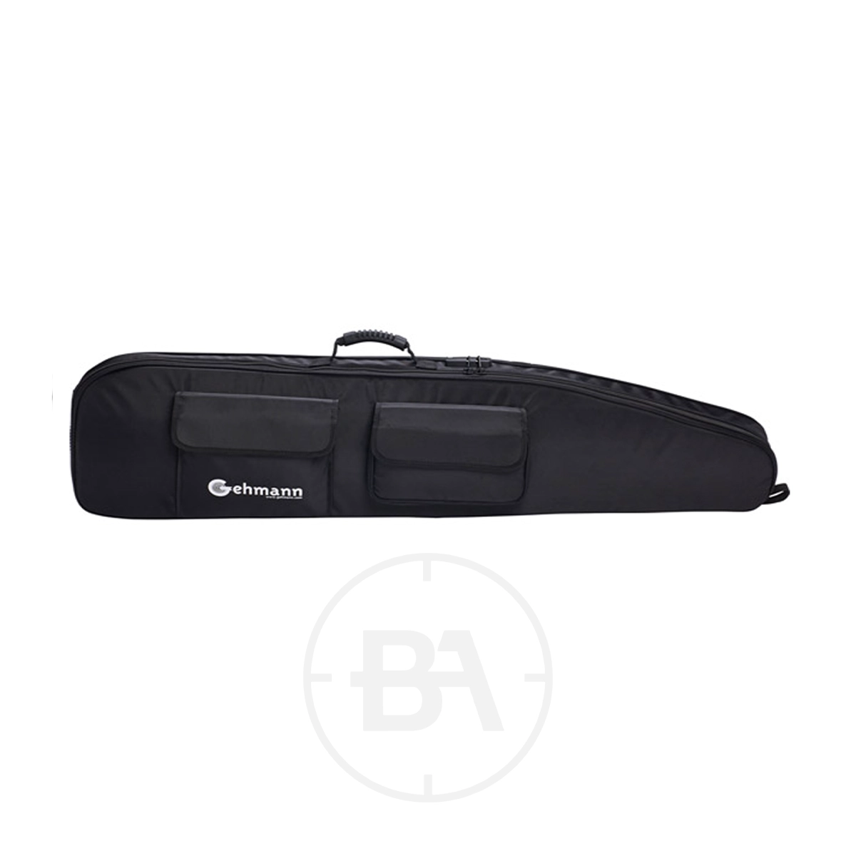 Gehmann Backpack Rifle Case 1 The Gehmann Backpack Rifle Case serves as a practical backpack with a carrying handle and two front pockets for easy organization while traveling.