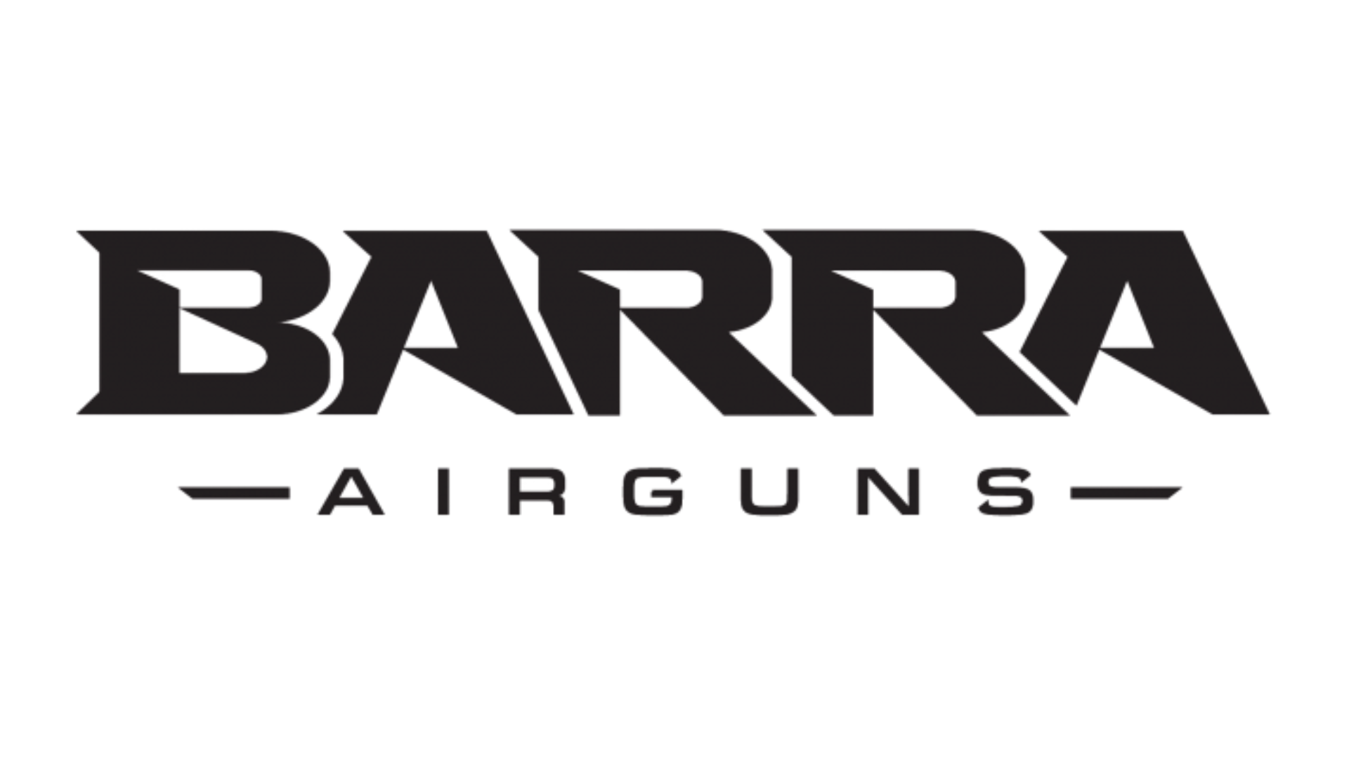 Barra 1866 Lever Action CO2 Air Rifle 2 Black "BARRA AIRGUNS" logo in bold, modern text on a transparent background.