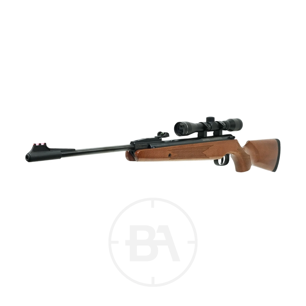 Remington Express Compact Spring Air Rifle With Scope 5 A Remington Express Compact Spring Air Rifle With Scope is shown in a side view against a white background.
