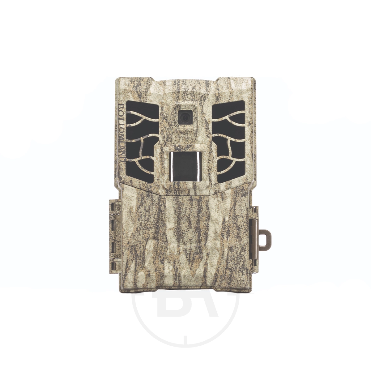 Covert MP32 Trail Camera 1 The Covert MP32 Trail Camera features a camouflage pattern, rectangular shape with black accents, and a central lens, shown against a white background.