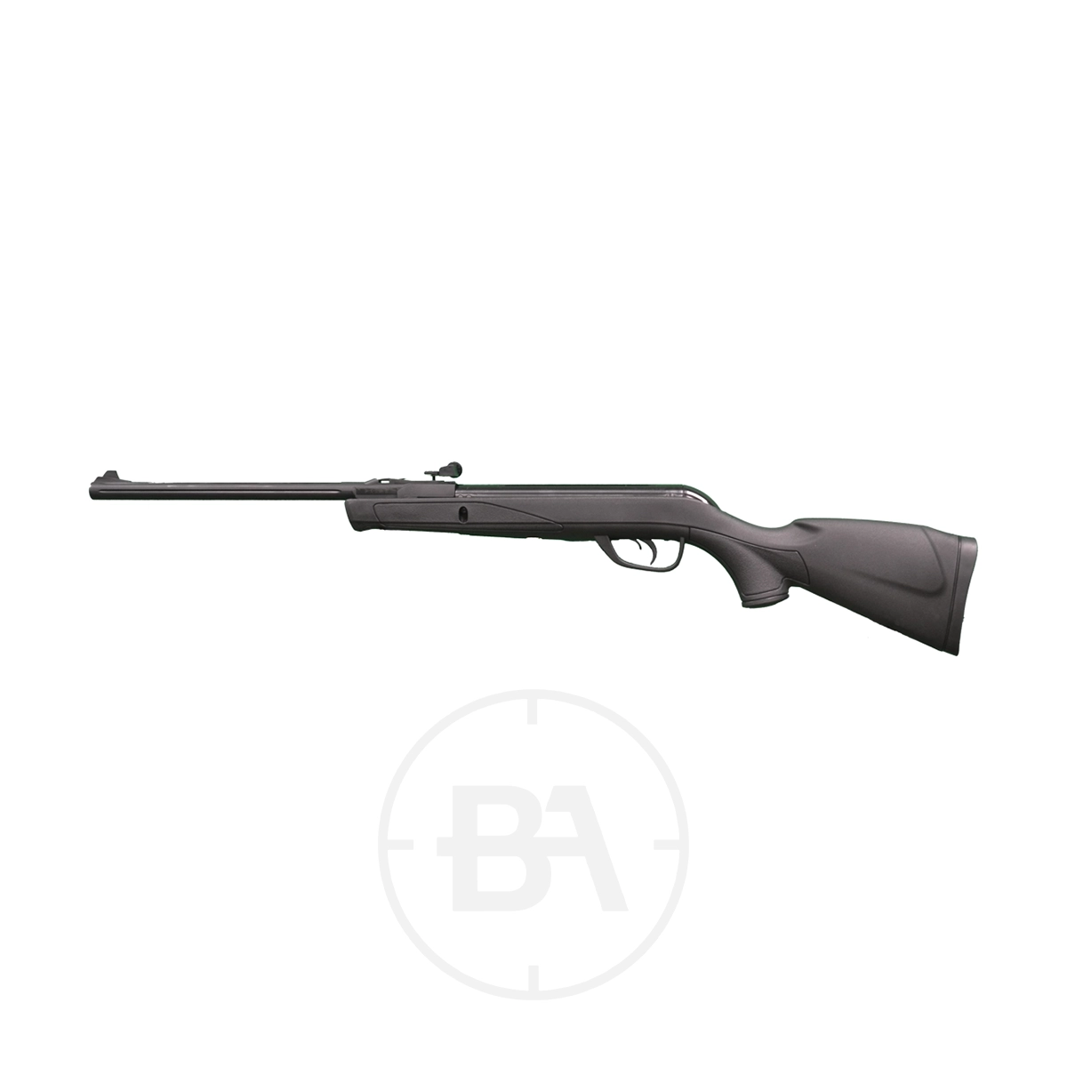Gamo Delta Spring Air Rifle 5 The Gamo Delta Spring Air Rifle .177 with a black synthetic stock is shown on a white background.