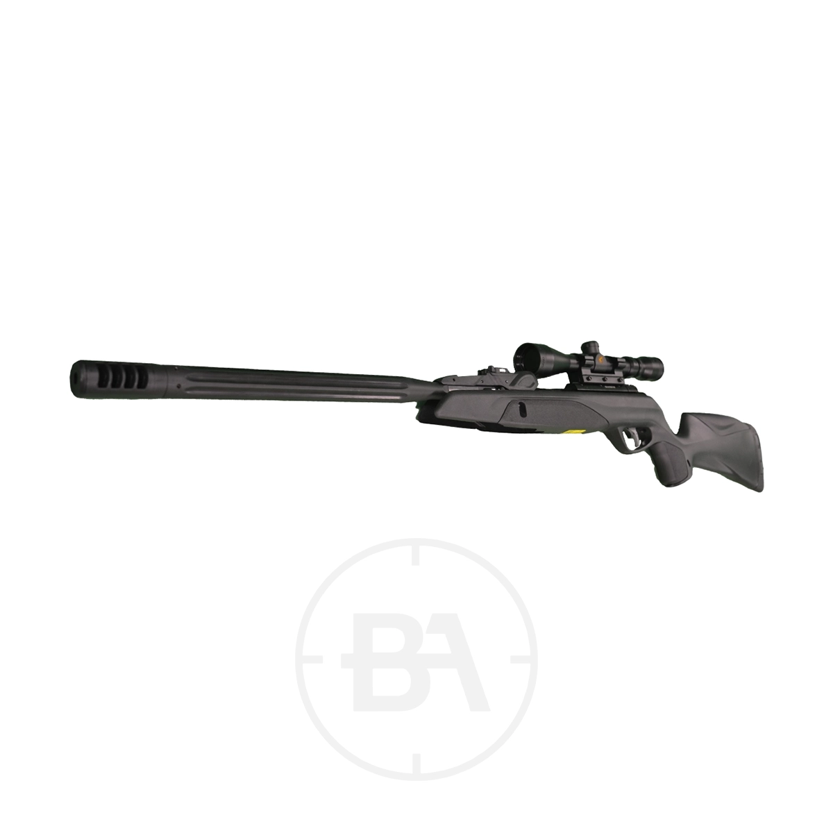 Gamo Swarm Speedster Gen 2 Multi Shot Spring Air Rifle With Scope 7 A Gamo Swarm Speedster Gen 2 Spring Air Rifle with scope is displayed on a white background.