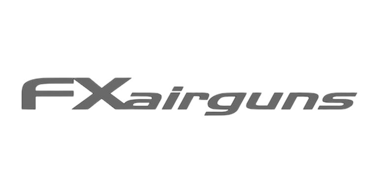 The FX Airguns logo features the brand name in gray, stylized text on a transparent background.