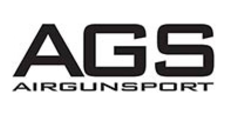 The AGS Airgunsport logo features the large black letters "AGS" above the word "AIRGUNSPORT" in smaller, capitalized black text on a white background.