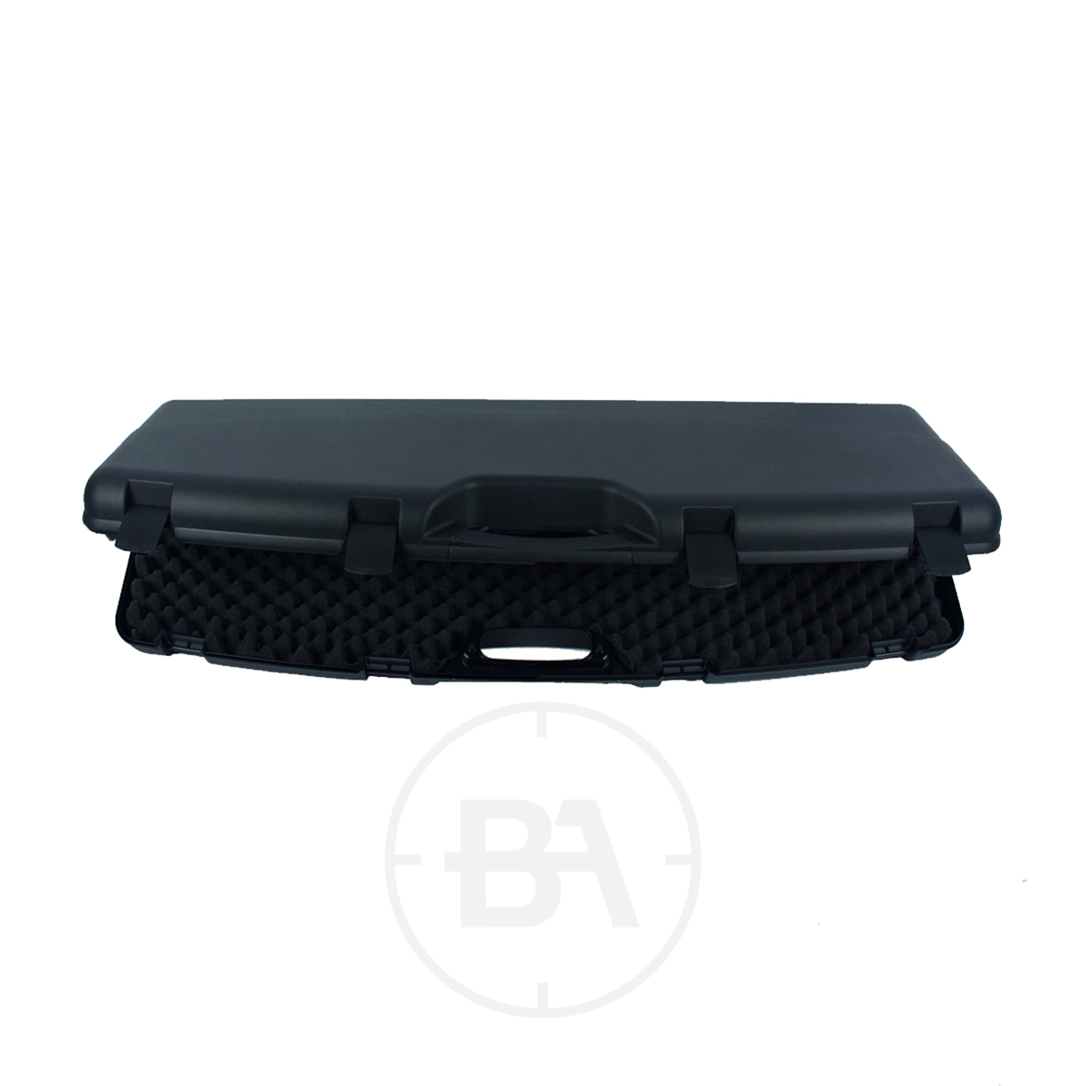 Rifle Hard Case (Large) 1 Rifle Hard Case (Large) with a textured foam interior, partially open and shown against a white background—ideal for secure gun storage and safe transport.