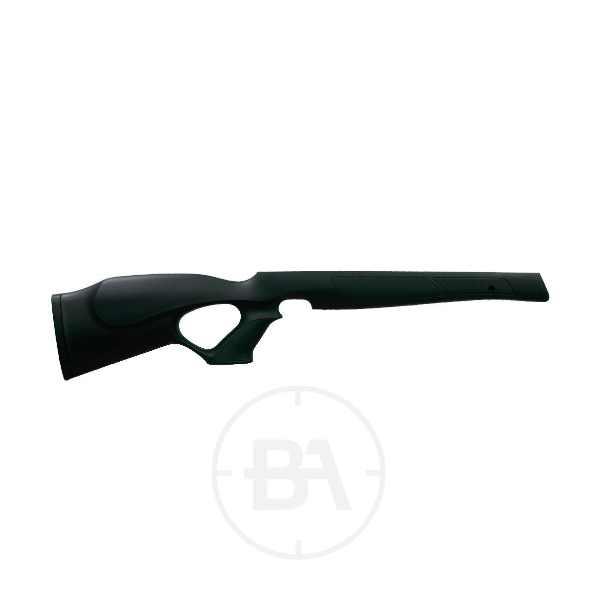 Weihrauch HW97 / HW77 Black Synthetic Carbine Thumbhole Stock 1 Weihrauch Carbine Thumbhole Synthetic Stock - HW97 / HW77, shown in black against a plain white background.