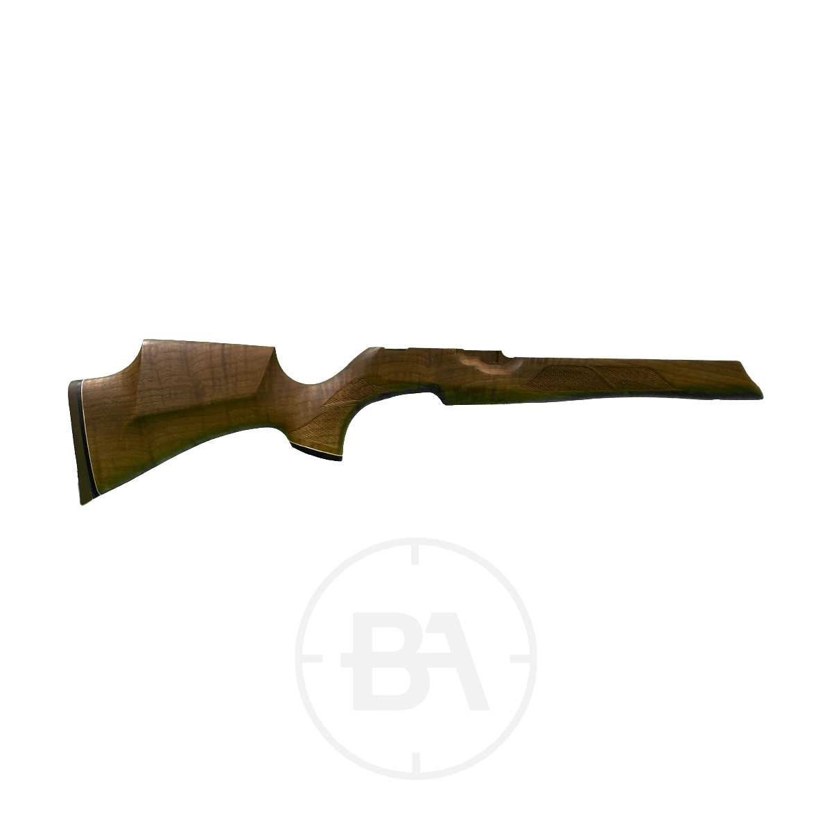 Weihrauch Carbine Sporter Walnut Stock - HW100 1 Weihrauch Carbine Sporter Walnut Stock - HW100 with ergonomic grip, perfect for enhancing your Weihrauch Carbine. Shown isolated on a white background.