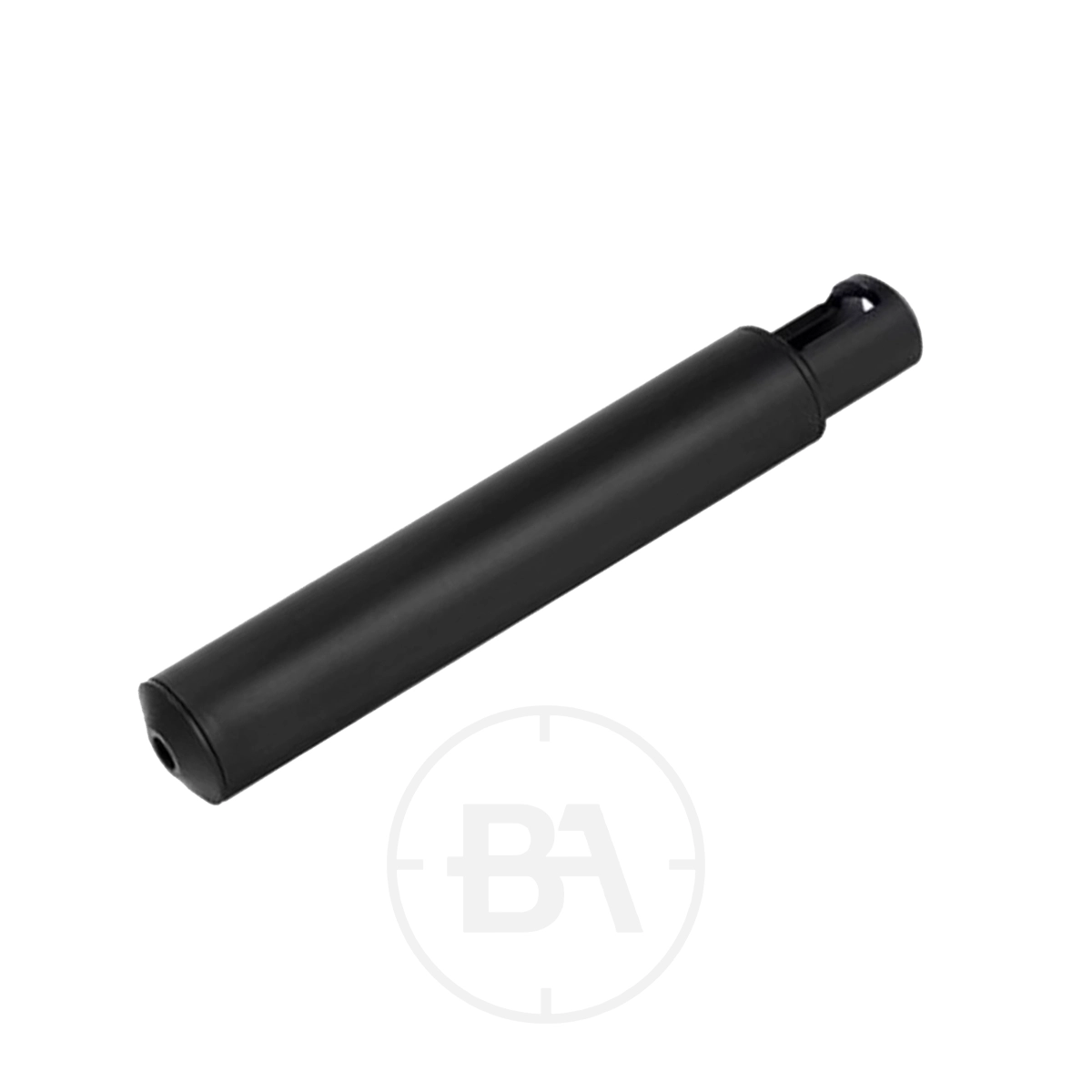 Weihrauch Model-Specific Factory Fit Silencer 1 A black, cylindrical gas lift piston for an office chair, shown against a white background—resembling the precision of Weihrauch engineering found in the HW95 factory-fit silencer.