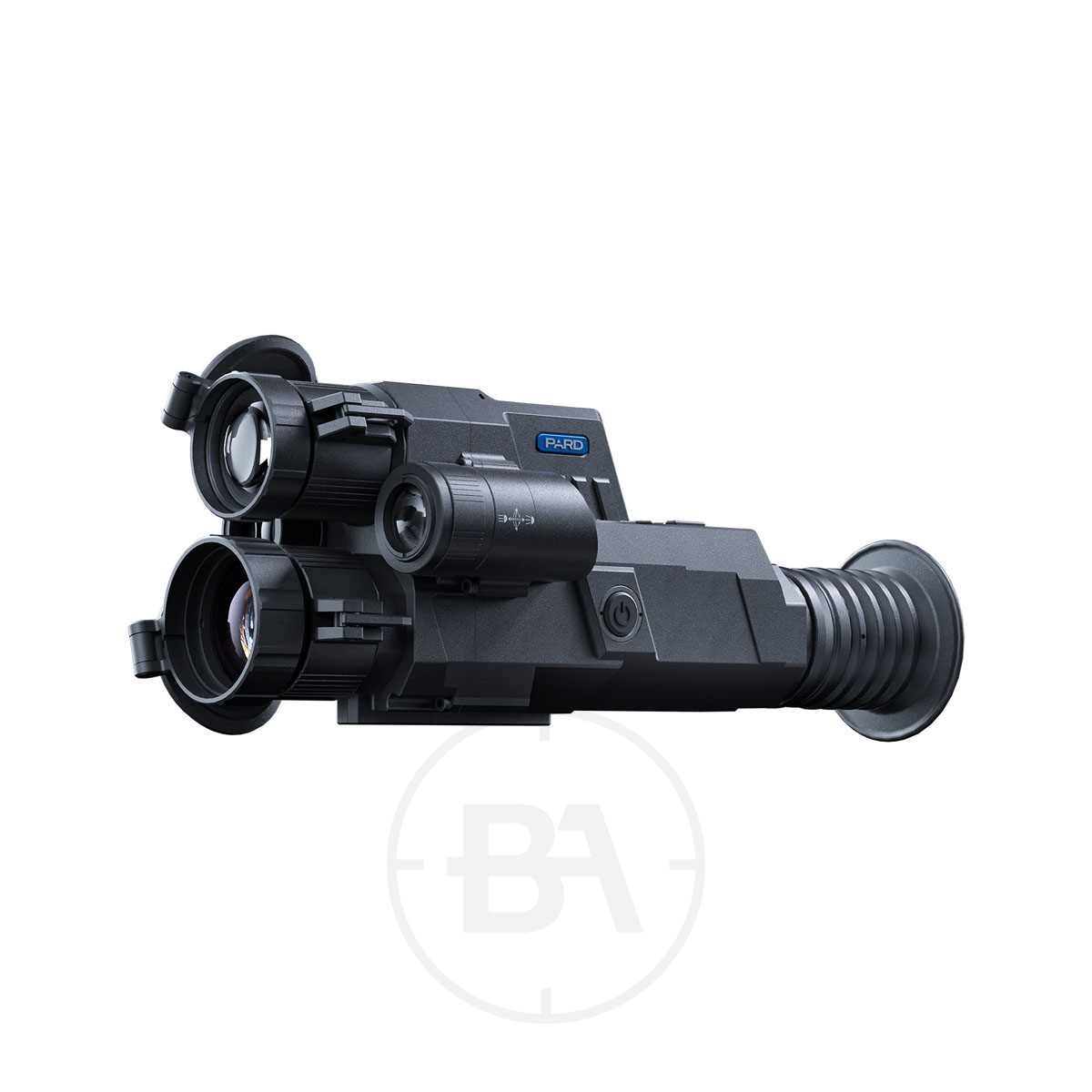 PARD Landsat Compact Q Multi-Spectral Scope 1 The PARD Landsat Compact Q Multi-Spectral Scope is a black night vision monocular with multiple lenses, an eyepiece, and rugged design, providing advanced imaging for superior night-time clarity.