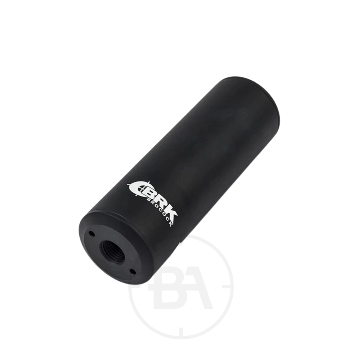 Brocock MF-121 1/2" UNF Silencer 1 The Brocock MF-121 1/2" UNF Silencer is a black cylindrical suppressor with visible end threading and features the GBR Tactical logo on its side.