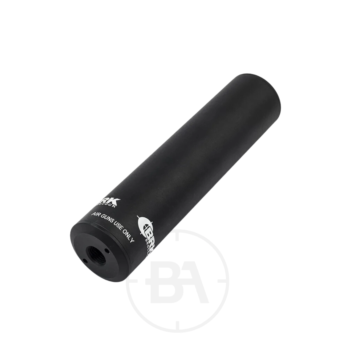 Brocock MF-170 1/2" UNF Silencer 1 A Brocock MF-170 1/2" UNF Silencer, black and cylindrical with "AIR GUN USE ONLY" in white text on one end, is displayed against a white background.