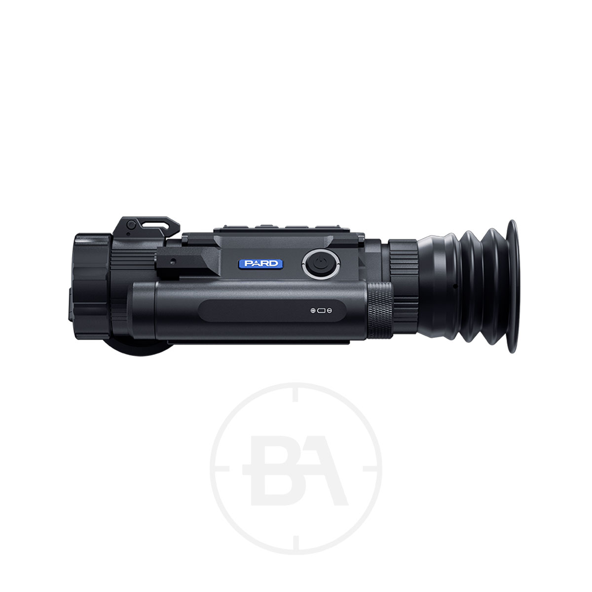 PARD Ocelot 256 Thermal Imaging Scope 3 A PARD Ocelot 256 Thermal Imaging Scope in black, featuring a rubber eyepiece and multiple control buttons, is shown in side profile on a white background with "PARD" blue branding on its side.