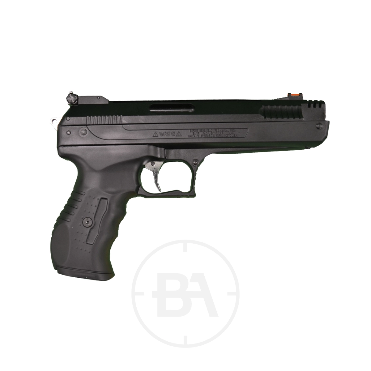 Beeman 2004/P17 Pneumatic Pistol 7 A black semi-automatic handgun with a textured grip, shown in profile against a white background.