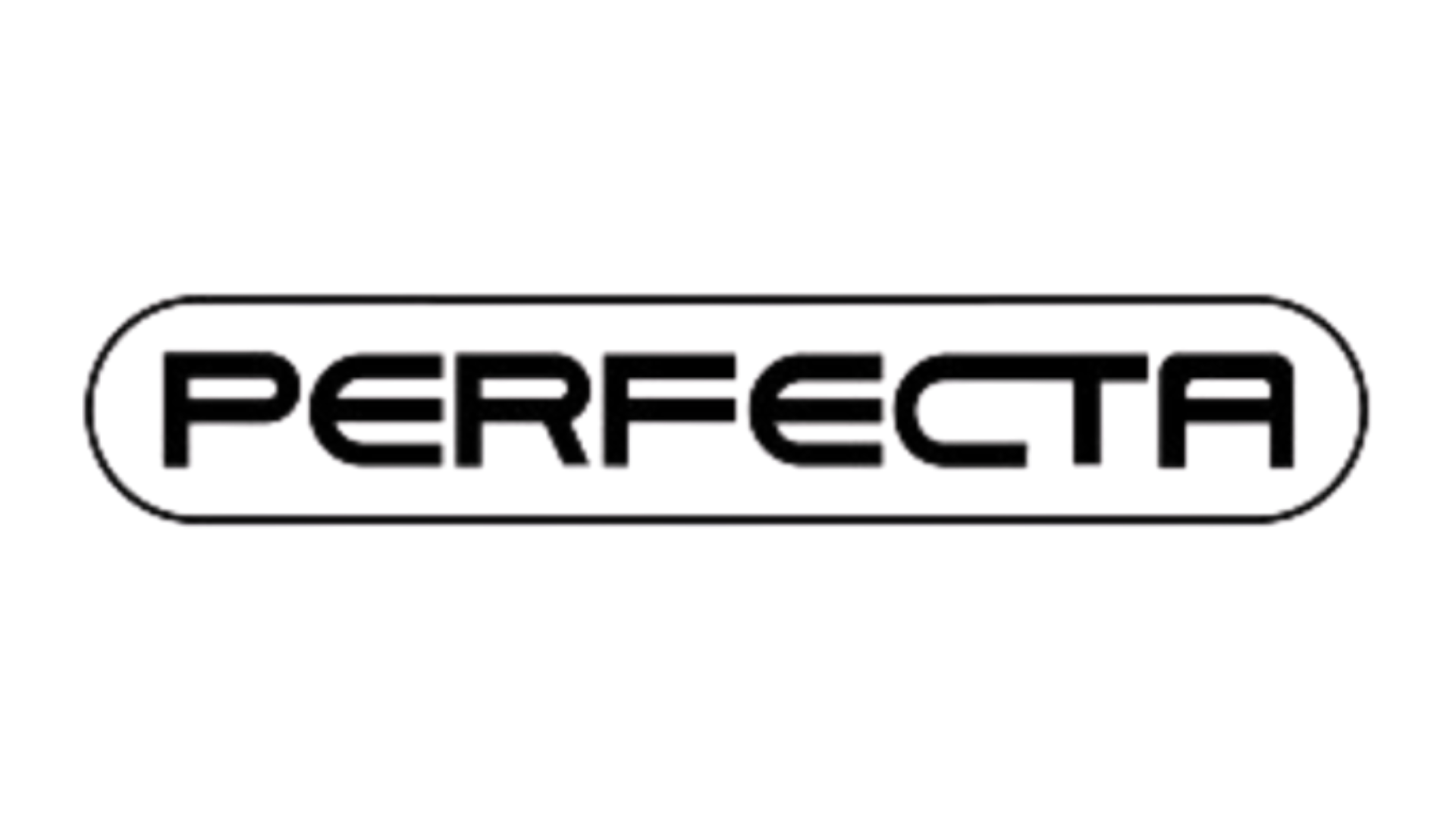 Black text "PERFECTA" in a bold, modern font, centred inside a rounded rectangle outline on a white background.
