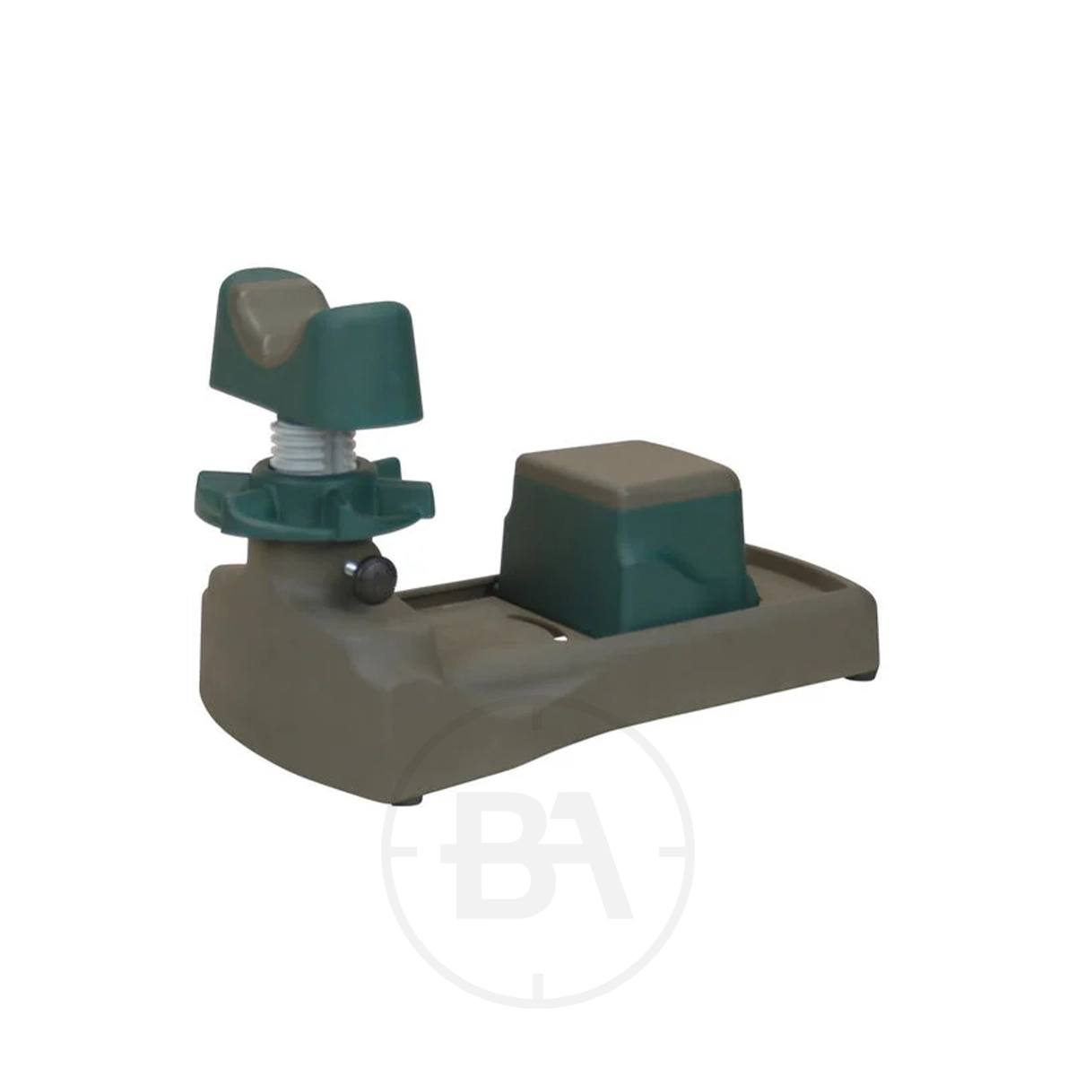 Caldwell Pistolero Pistol Rest 1 The Caldwell Pistolero Pistol Rest, in green and gray, stabilizes handguns or pistols for cleaning, maintenance, or use as a reliable shooting rest.