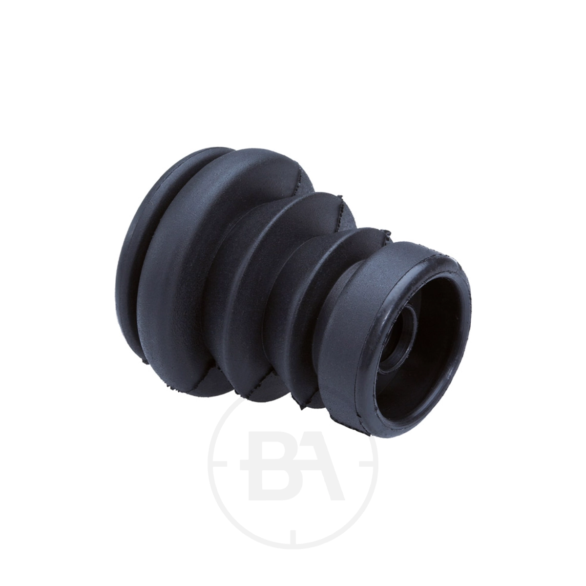 Gehmann 806 Rubber Eye Cup 1 The Gehmann 806 Rubber Eye Cup is a black rubber bellows dust cover with accordion ridges, designed to protect shooting equipment from dust and debris. Shown on a white background.
