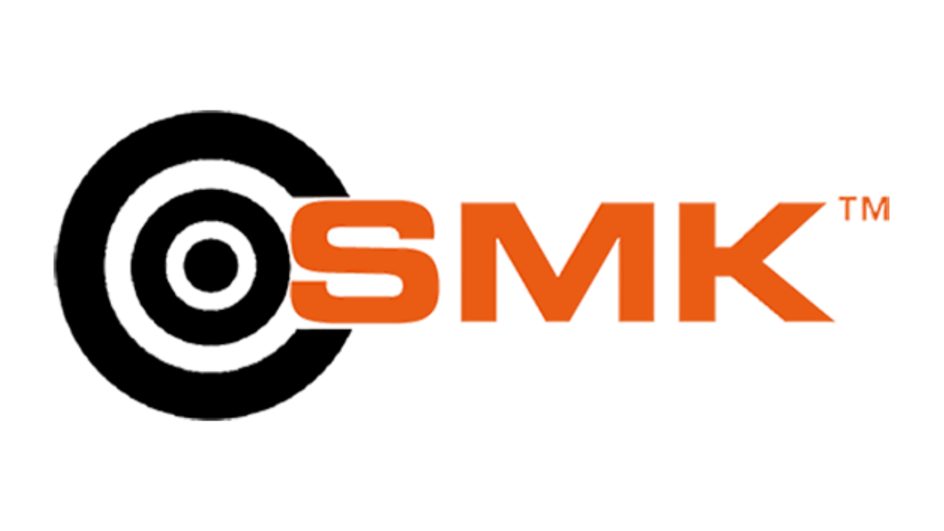 SMK Victory LB800 Under Lever Spring Air Rifle With Scope 2 The image shows the SMK logo with bold orange "SMK" letters and a faint black bullseye target symbol in the background.