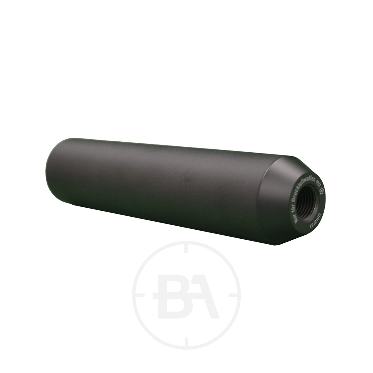 Umarex K3 Silencer - 1/2" UNF 3 The Umarex K3 Silencer - 1/2" UNF is a black, cylindrical suppressor with a 1/2" UNF threaded opening, shown against a white background.