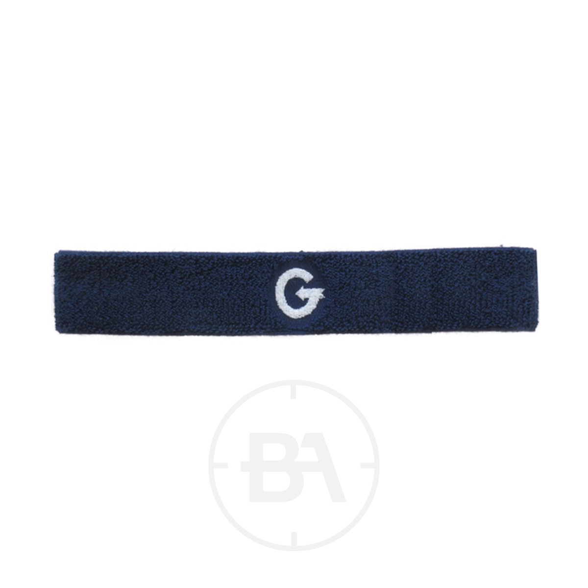 Gehmann Team Headband 1 A Gehmann Team Headband in navy blue with a white "G" logo embroidered at the center, shown on a white background.