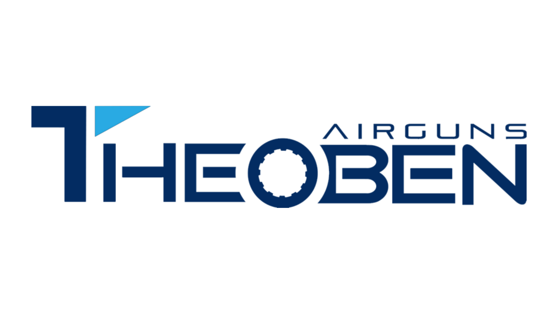 Theoben Rapid Regulated PCP Air Rifle With Hard Case 2 Logo for Theoben Airguns, featuring stylized blue text with a gear-like design inside the letter "O" and a triangular element above the "T".