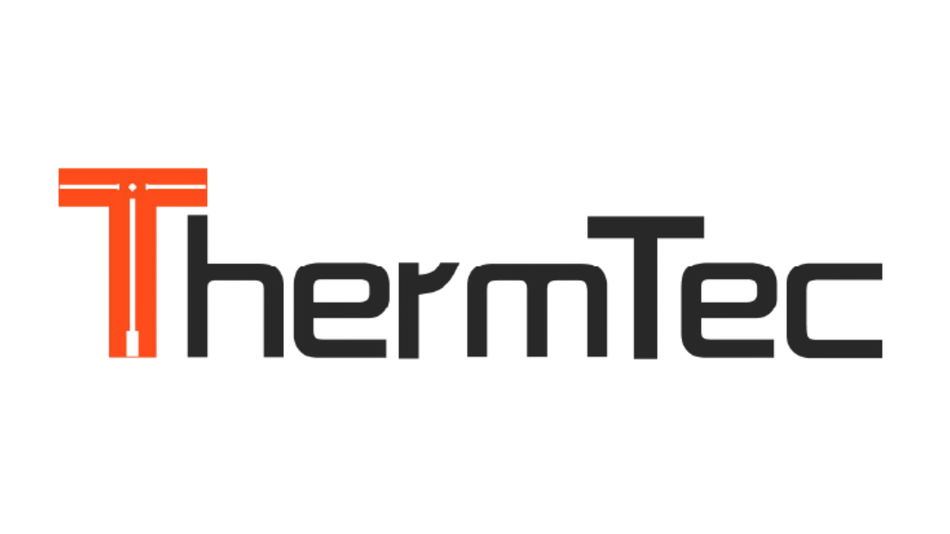 ThermTec Cyclone 315 Thermal lmaging Monocular 2 ThermTec logo with a large orange "T" followed by black letters spelling "hermTec" on a transparent background.