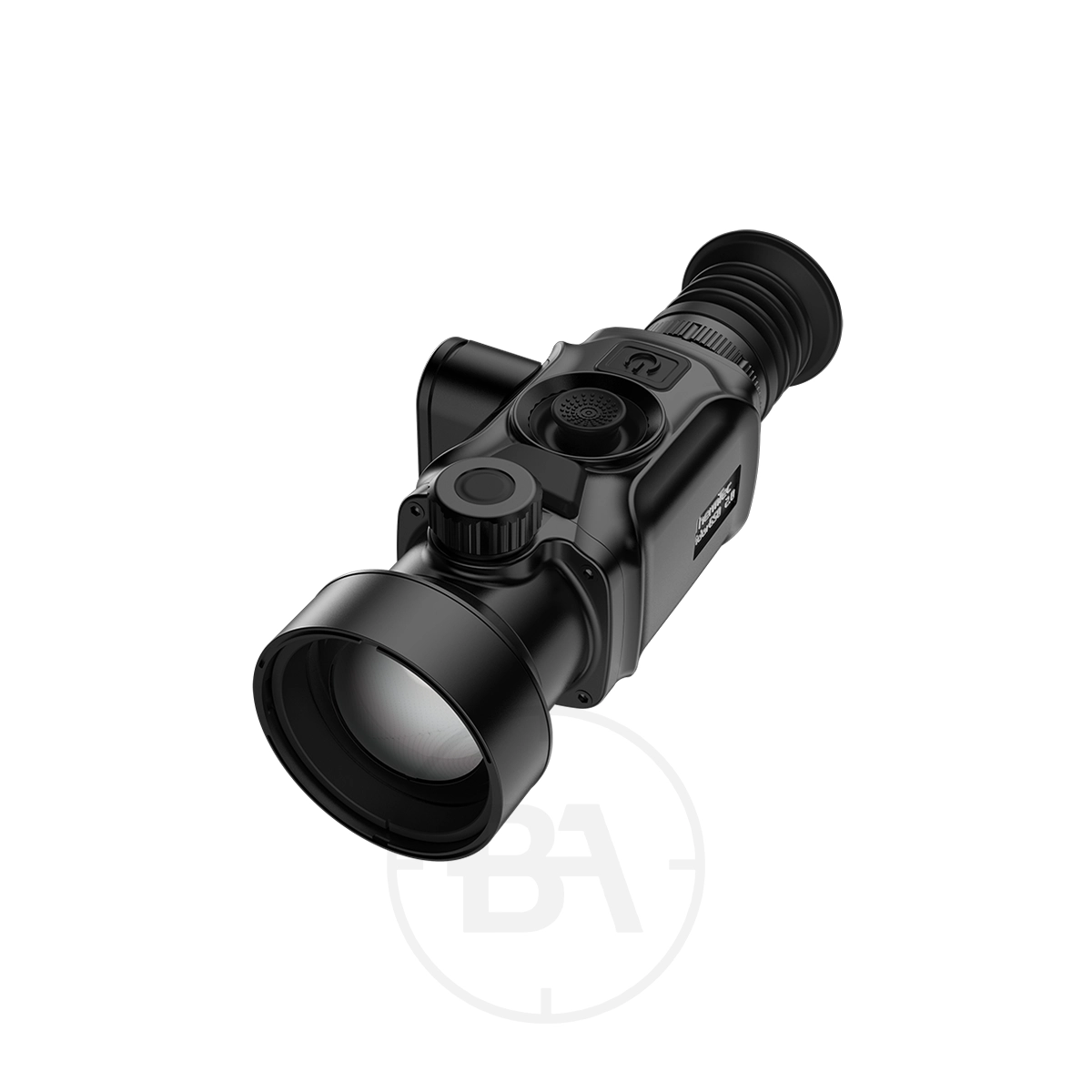 ThermTec Vidar 650 2.0 Thermal Imaging Rifle Scope 1 A black ThermTec Vidar 650 2.0 Thermal Imaging Rifle Scope with a large objective lens, multiple adjustment knobs, and a rubber eyepiece, viewed from a front diagonal angle.