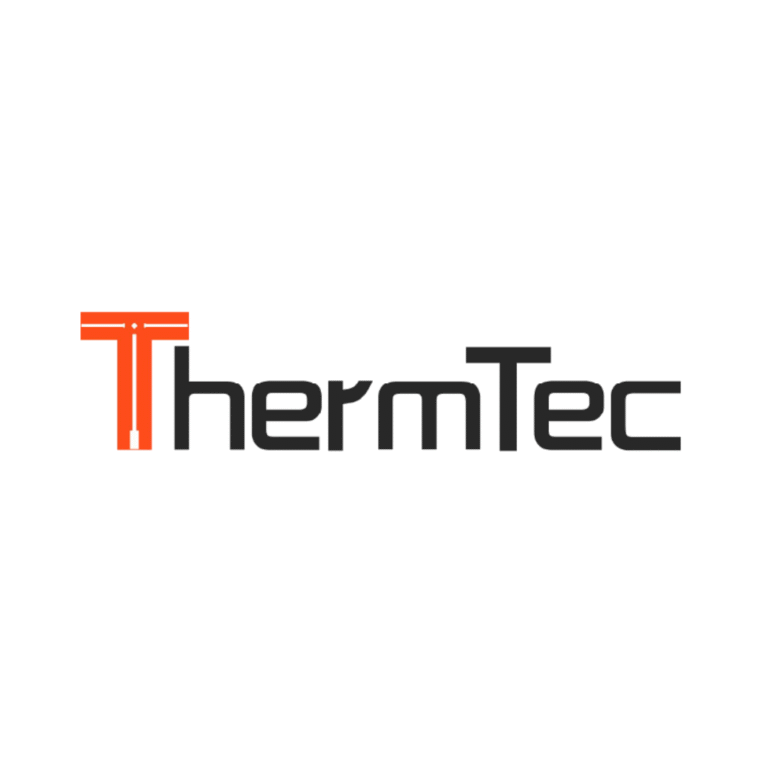 The ThermTec logo features the word “ThermTec” with a large red and orange “T” and the rest of the text in black on a white background.