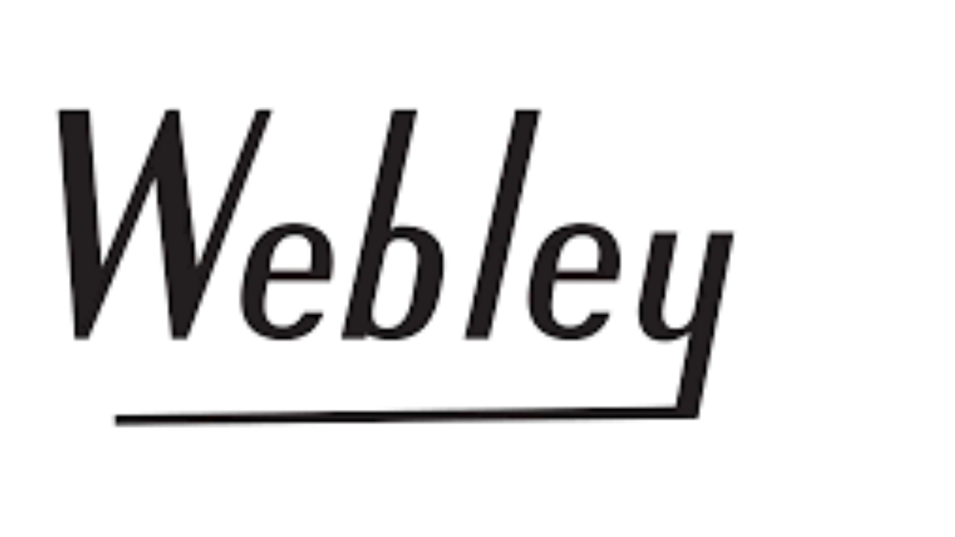 The image displays the word "Webley" in a serif font with a horizontal line underneath the letters.