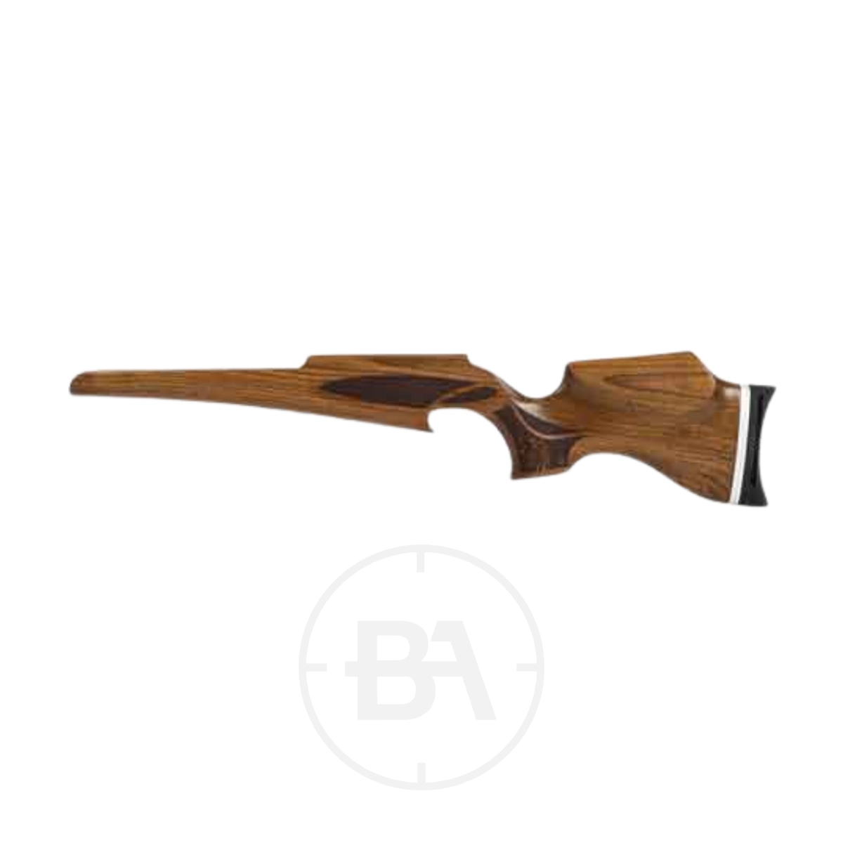 Daystate Wolverine 303 Walnut Sporter Stock 1 The Daystate Wolverine 303 Walnut Sporter Stock features ergonomic design, a thumbhole grip, and a smooth polished finish, all crafted from premium walnut and shown against a white background.