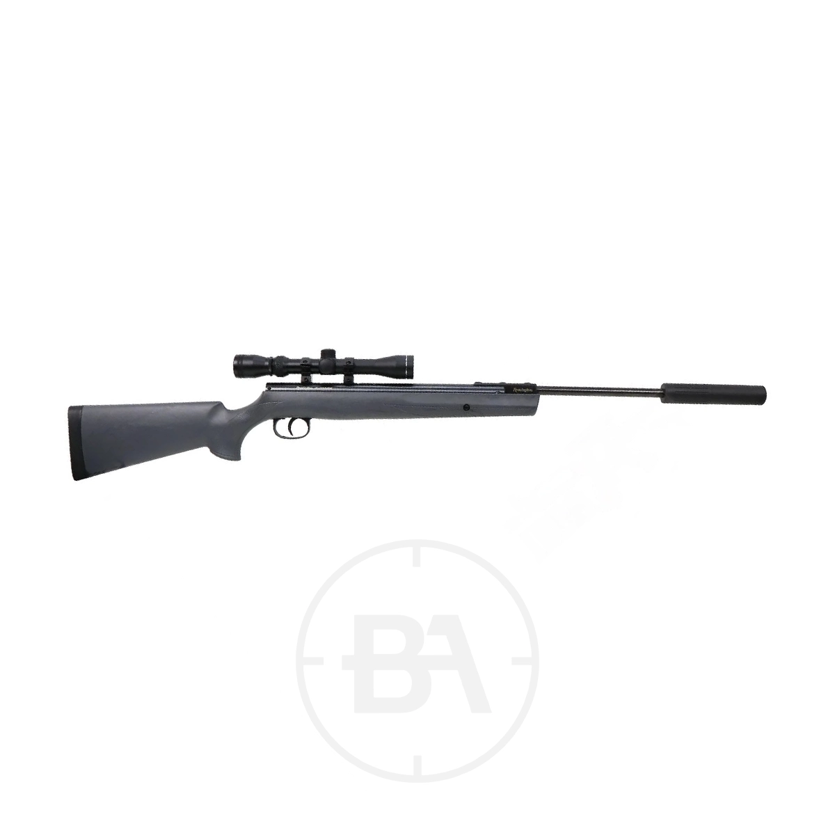 Remington Express Tactical XP Spring Air Rifle With Scope 1 A Remington Express Tactical XP Spring Air Rifle with scope, displayed on a white background.