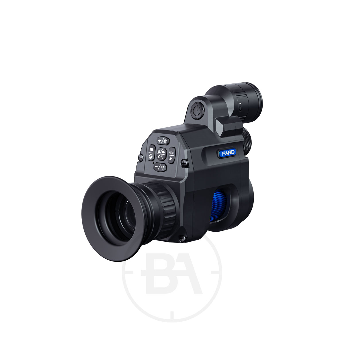 PARD NV007V2 PRO Night Vision Scope 2 The PARD NV007V2 PRO Night Vision Scope features a large eyepiece, multiple top control buttons, and a side viewing lens, displayed against a white background.